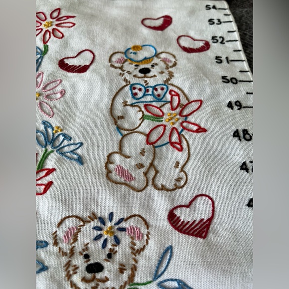 Handstitched embroidered cloth height, measurement decoration bear design - Picture 6 of 10